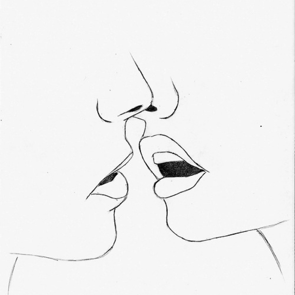 Рисунки карандашом для срисовки поцелуй